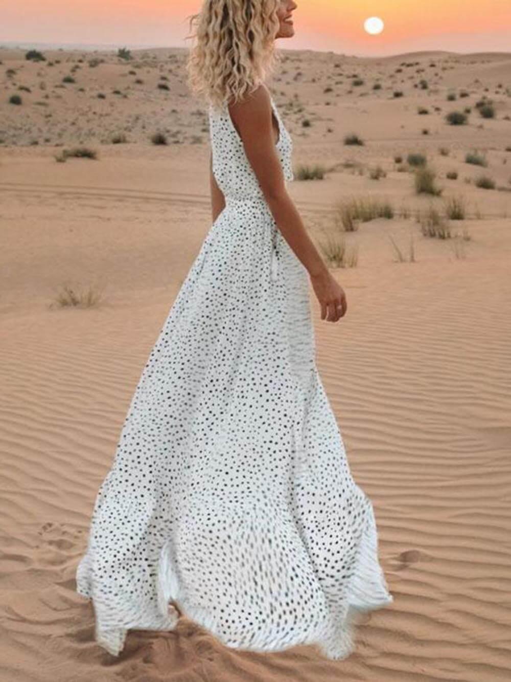 SereneSilhouette Women's Sleeveless Maxi Dress – Elegant Summer Attire