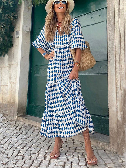 BellaVista Women's Printed Maxi Dress – Effortless Style and Comfort