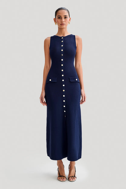 StyleEase Elegant Sleeveless Button-Up Maxi Dress for Women