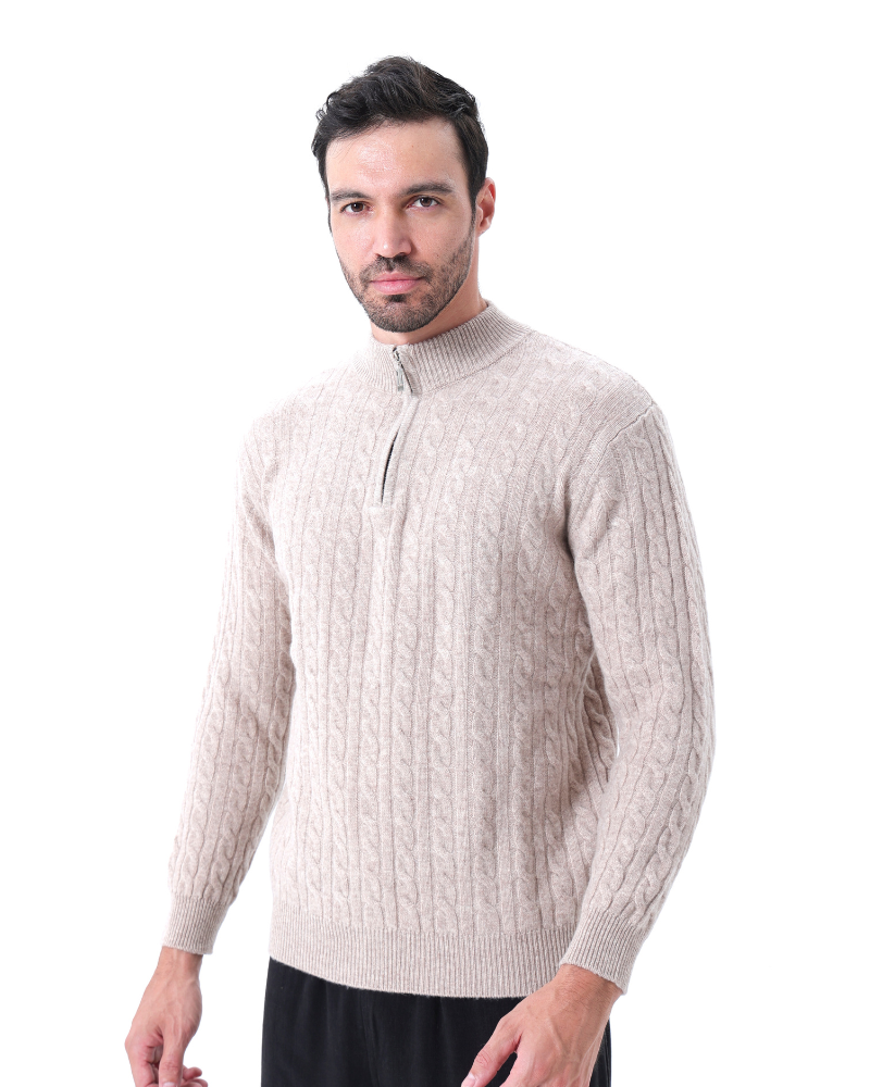 Jersey de Media Cremallera Tejido en 100% Cachemir