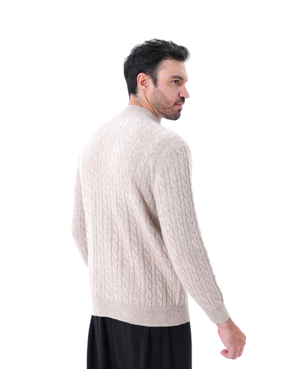 Polo de Cashmere 100% Tejido con Media Cremallera