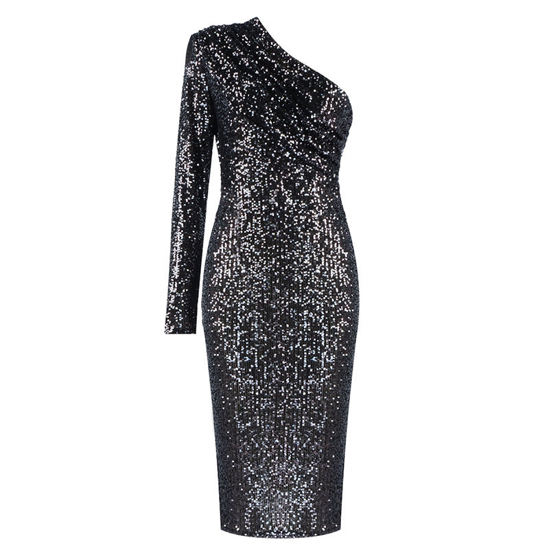 LuxeSilk Elegant Evening Gown with Wrapped Bust