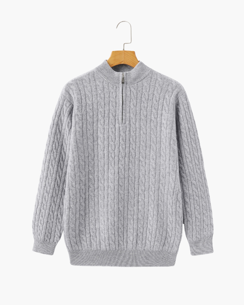 Polo de Cashmere 100% Tejido con Media Cremallera