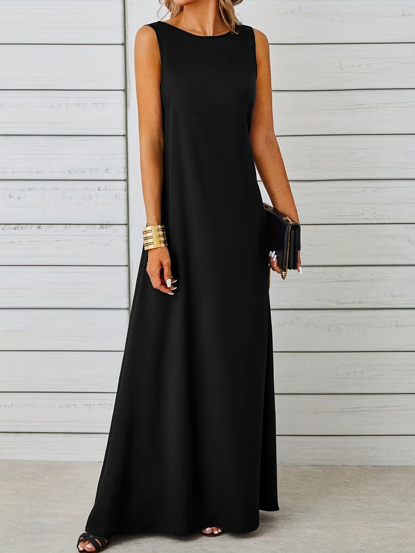 LinaElegance Women's Sleeveless Maxi Dress for Any Occasion