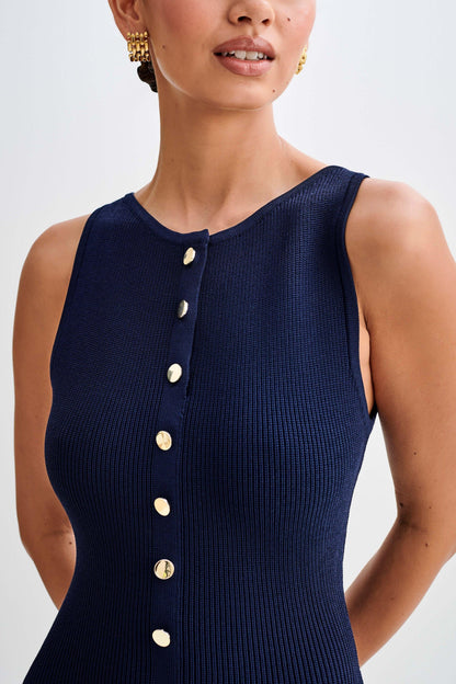 StyleEase Elegant Sleeveless Button-Up Maxi Dress for Women