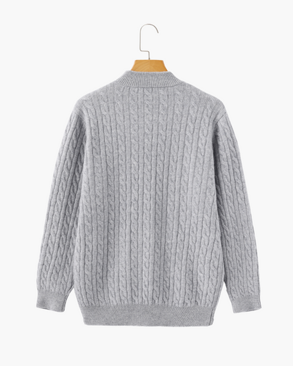 Polo de Cashmere 100% Tejido con Media Cremallera