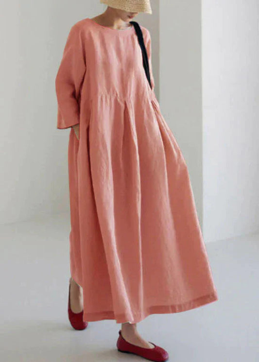 LunaWear Vibrant Cotton Maxi Dress in Patchwork Boho Style