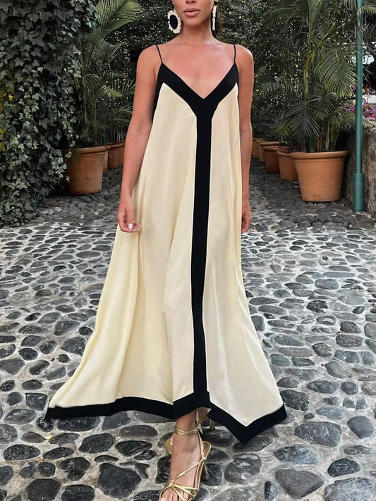 SophiaGrace Chic V-Neck Maxi Dress for Women