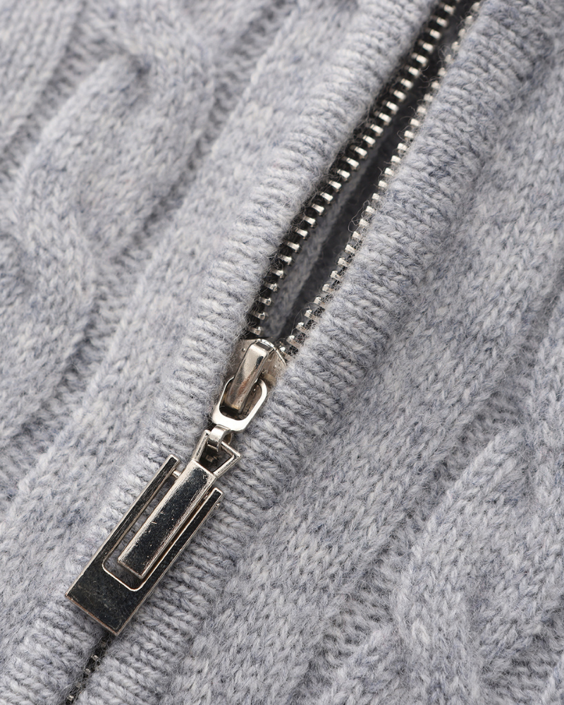 Polo de Cashmere 100% Tejido con Media Cremallera