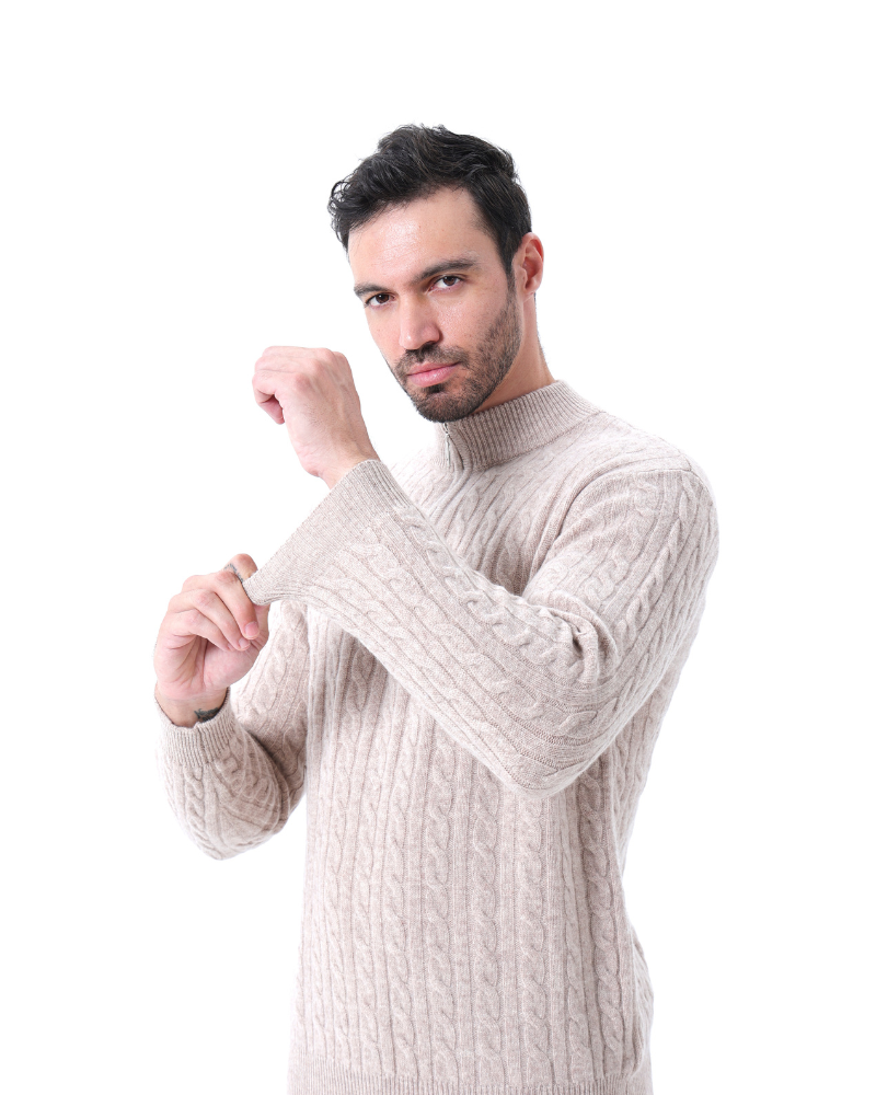 Jersey de Media Cremallera Tejido en 100% Cachemir