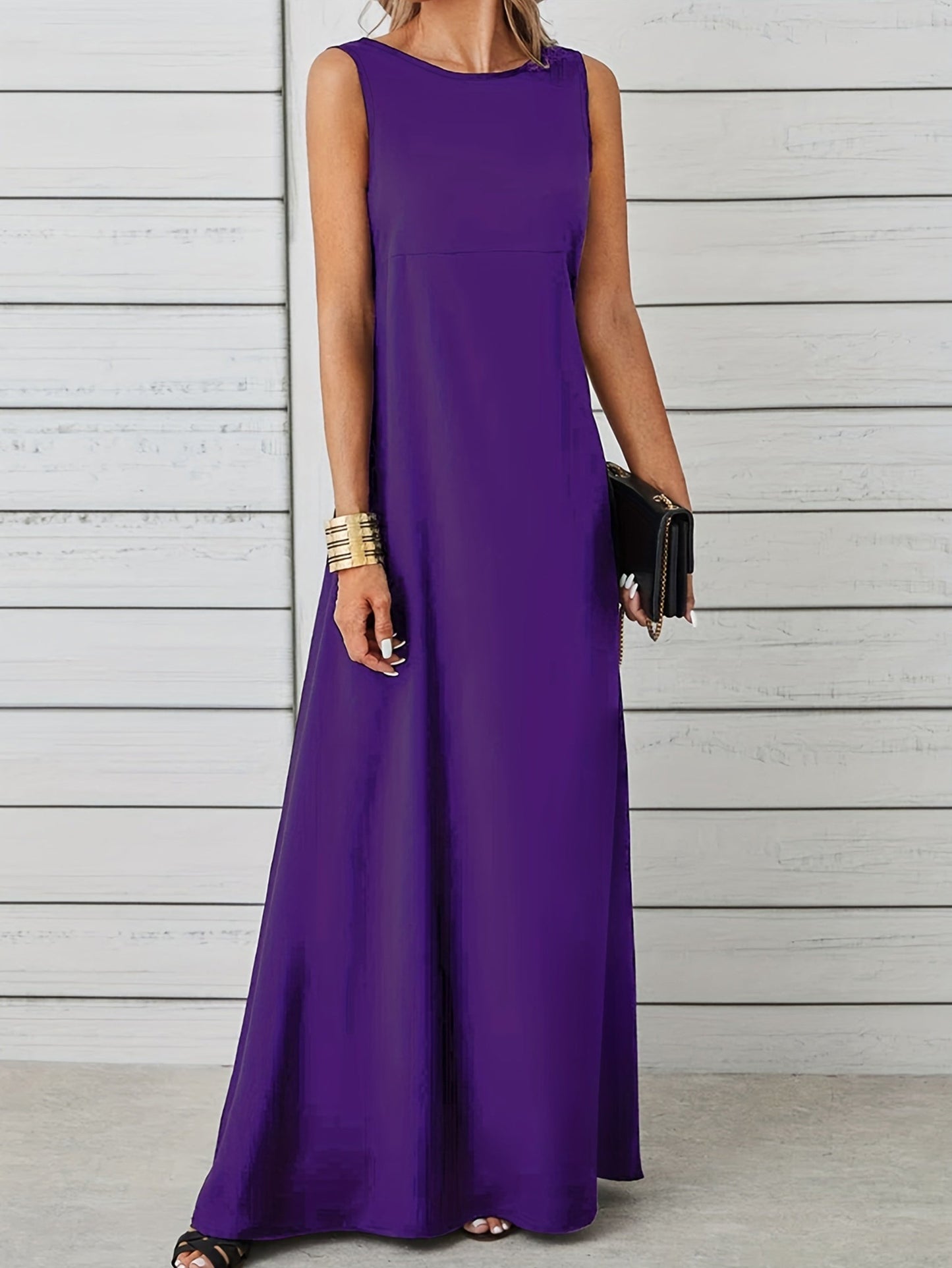 LinaElegance Women's Sleeveless Maxi Dress for Any Occasion