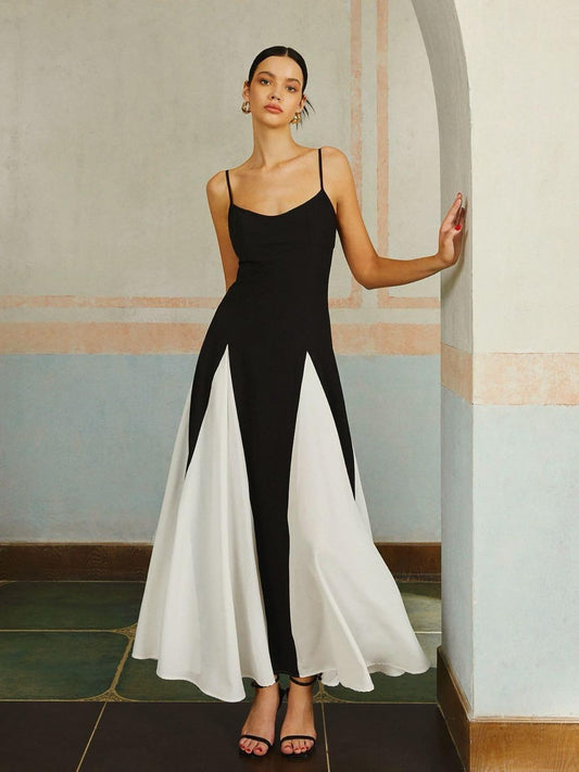 SophiaGrace Elegant Two-Tone Maxi Dress for Women