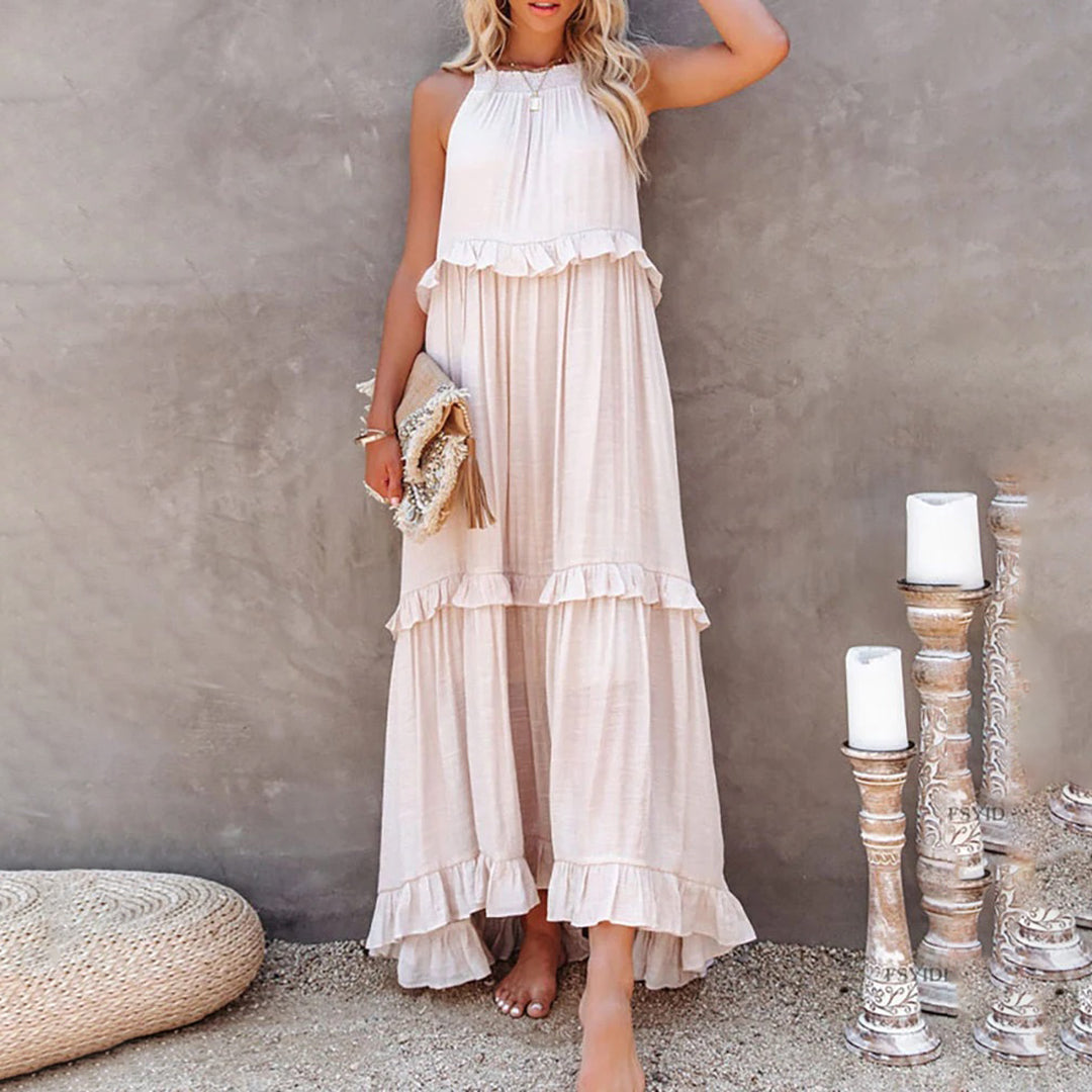 ElleVie Timeless Long Dress – Breathable Cotton Blend for Everyday Wear
