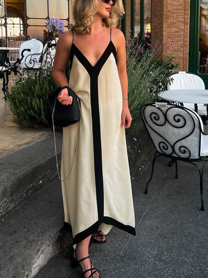SophiaGrace Chic V-Neck Maxi Dress for Women