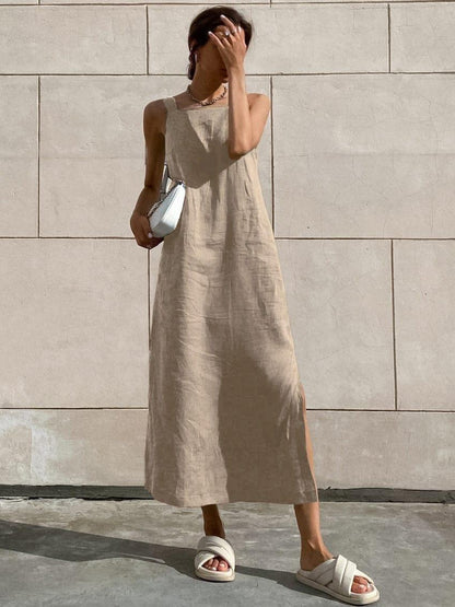 EllaBelle Elegant Cotton Bohemian Maxi Dress for Women
