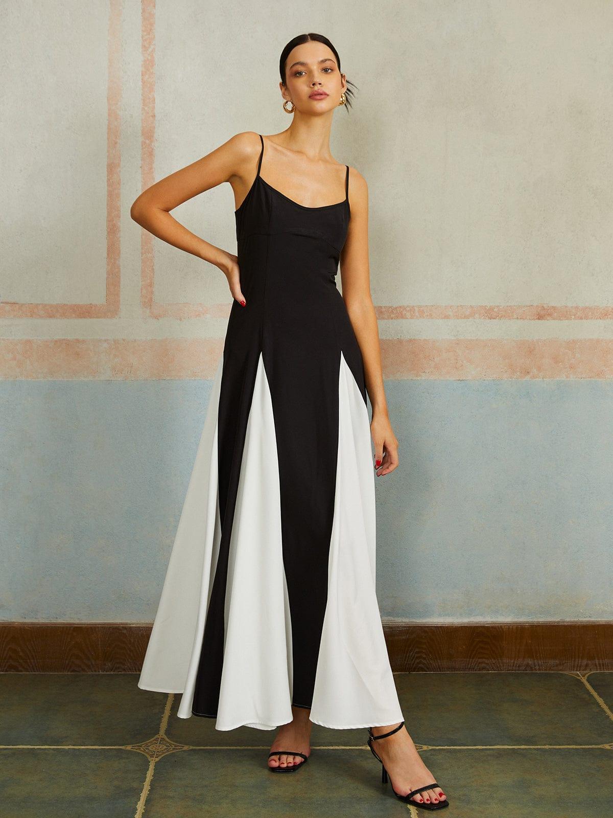 SophiaGrace Elegant Two-Tone Maxi Dress for Women