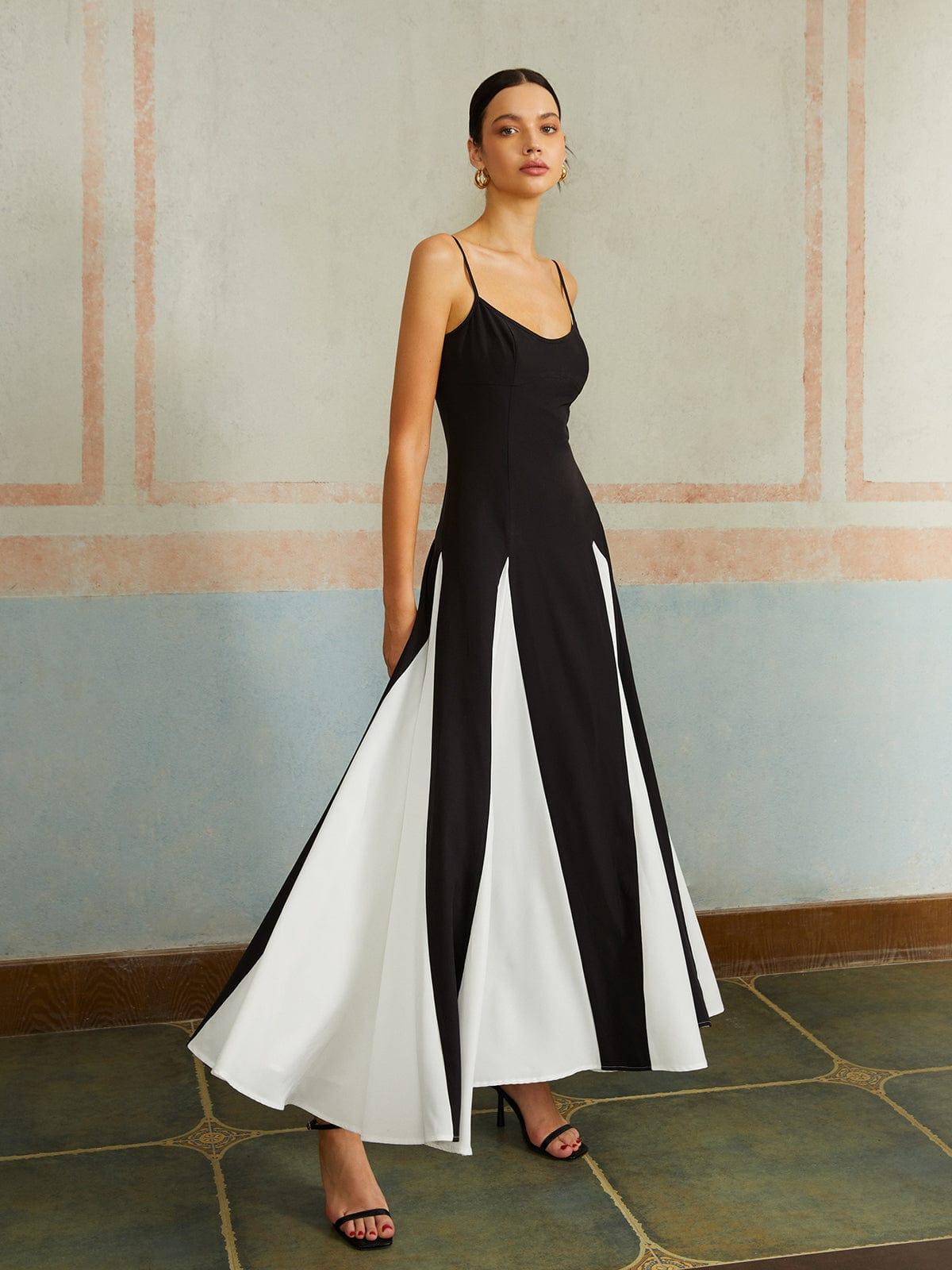 SophiaGrace Elegant Two-Tone Maxi Dress for Women