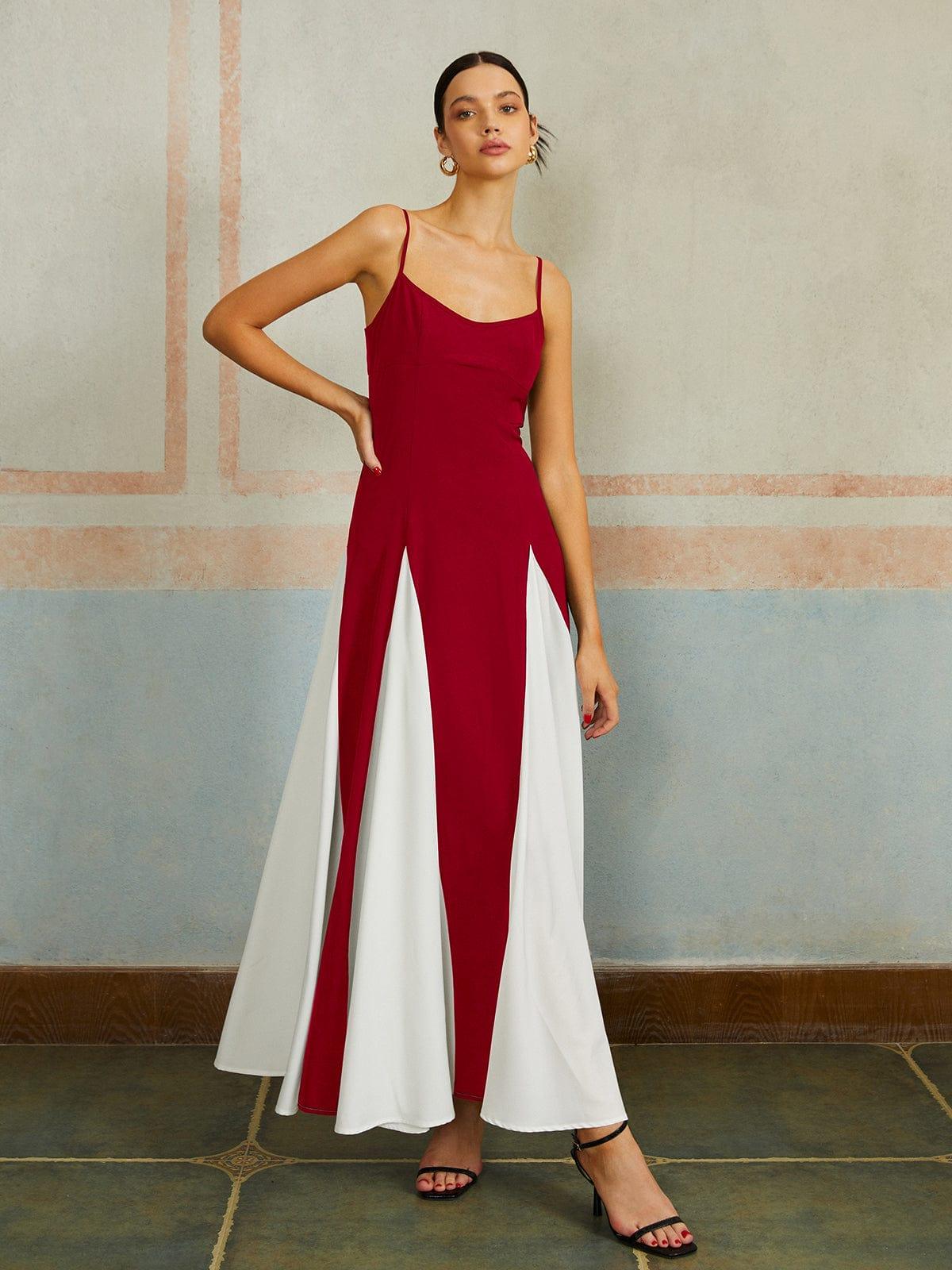 SophiaGrace Elegant Two-Tone Maxi Dress for Women