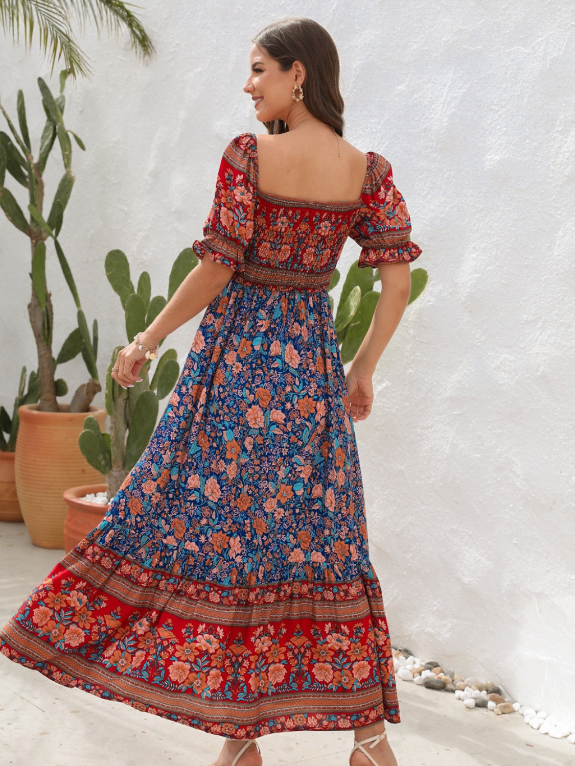 Evelyn's Bohemian Floral Maxi Dress – Lightweight Cotton for Summer