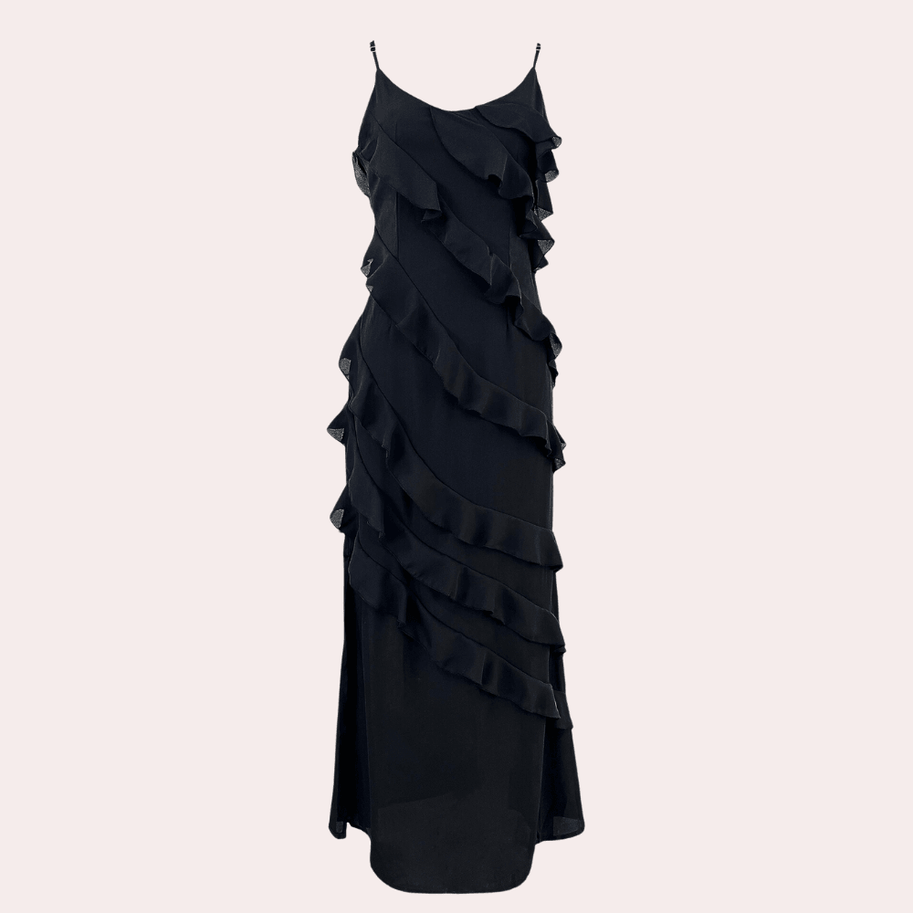 Sereina Glamorous Long Formal Dress with Flounced Accents for Women