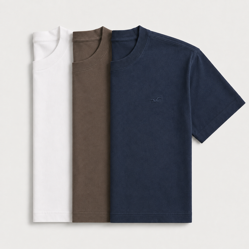 Paquete de 3 camisetas 100% algodón - HOᏞᏞISTER