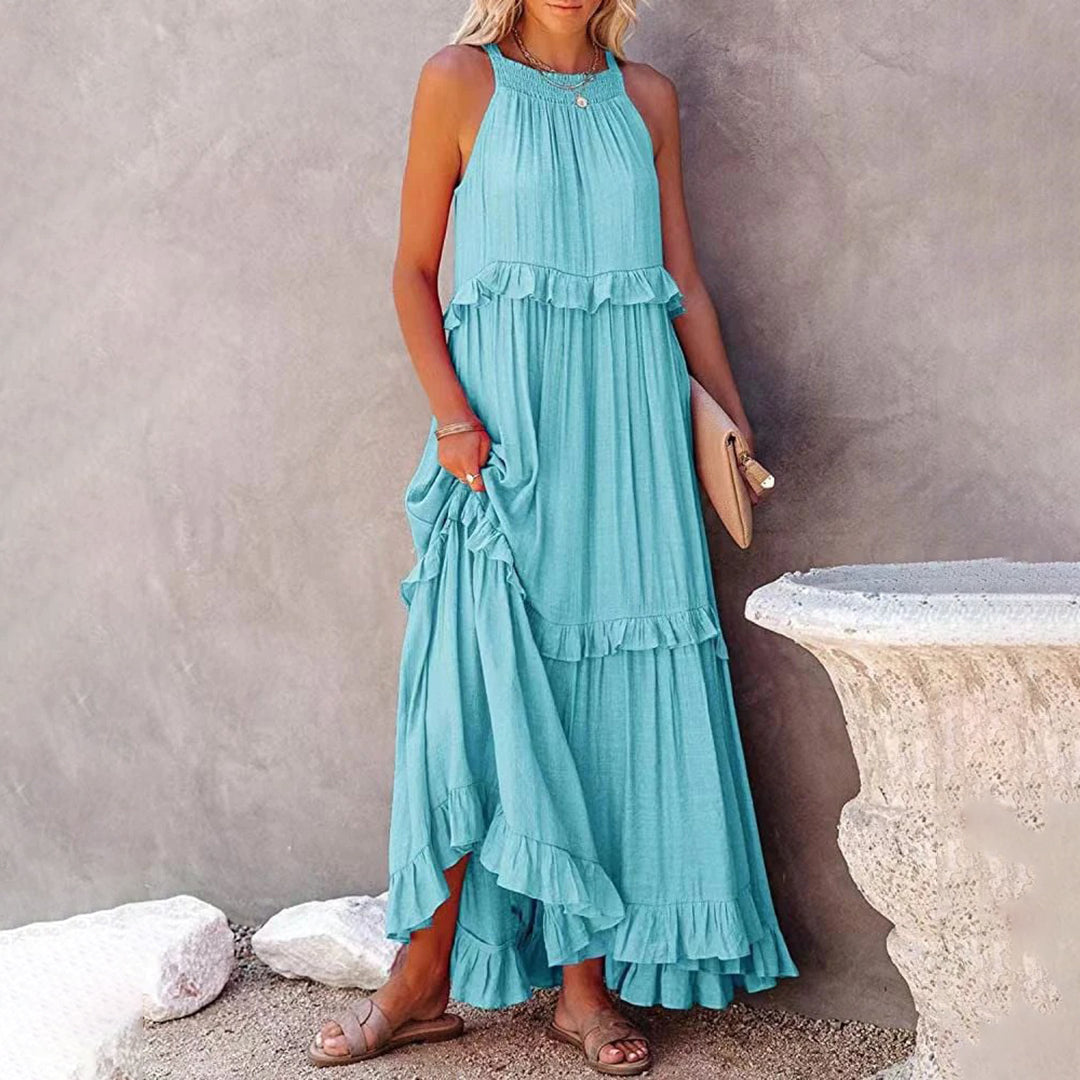 ElleVie Timeless Long Dress – Breathable Cotton Blend for Everyday Wear
