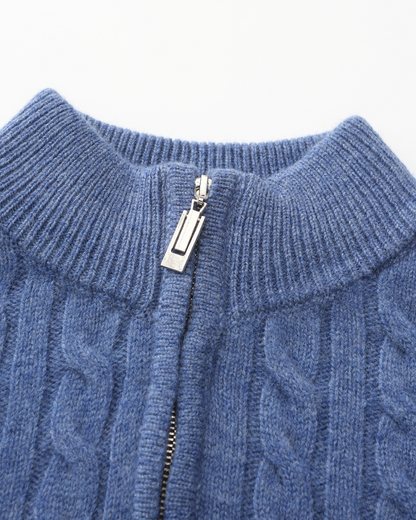 Polo de Cashmere 100% Tejido con Media Cremallera