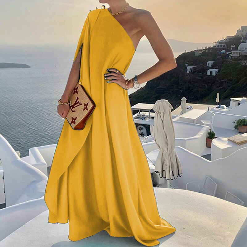 StellaCharm Flowing Off-Shoulder Maxi Dress for Elegant Occasions