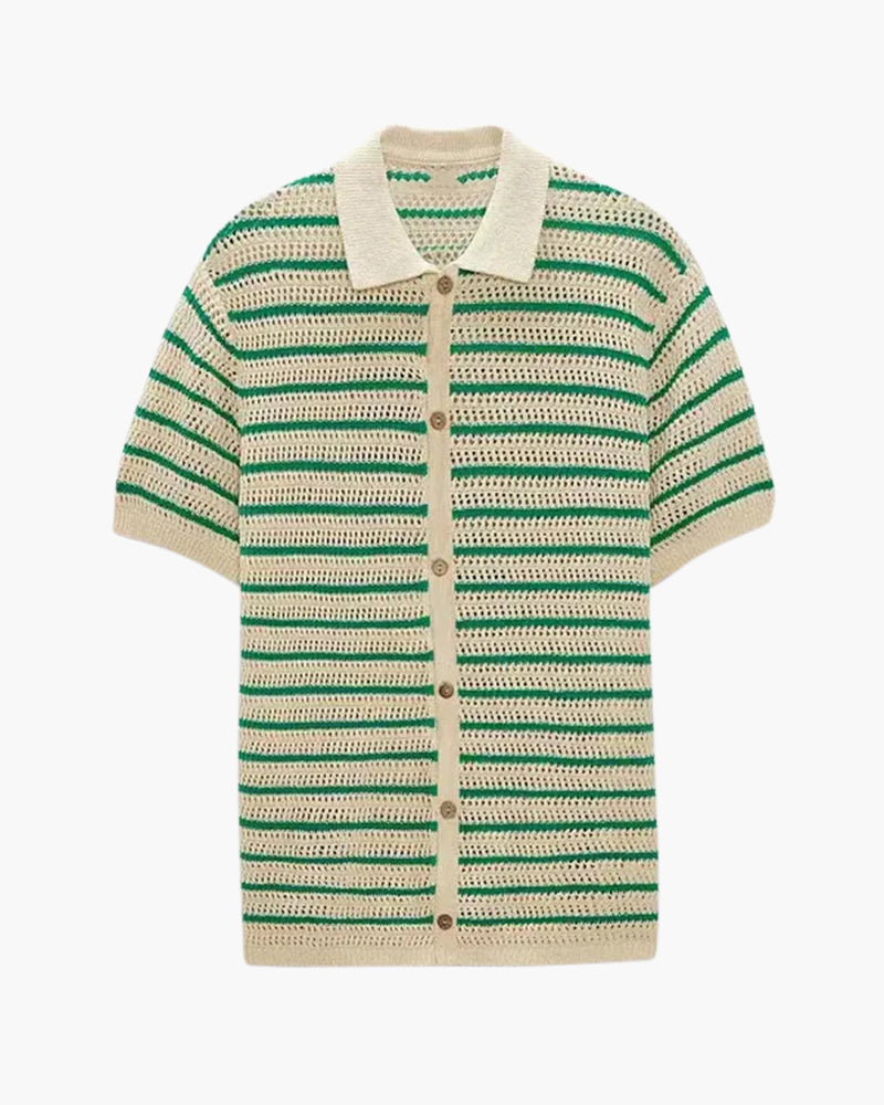 Marbella - Camisa de Botones Tejida