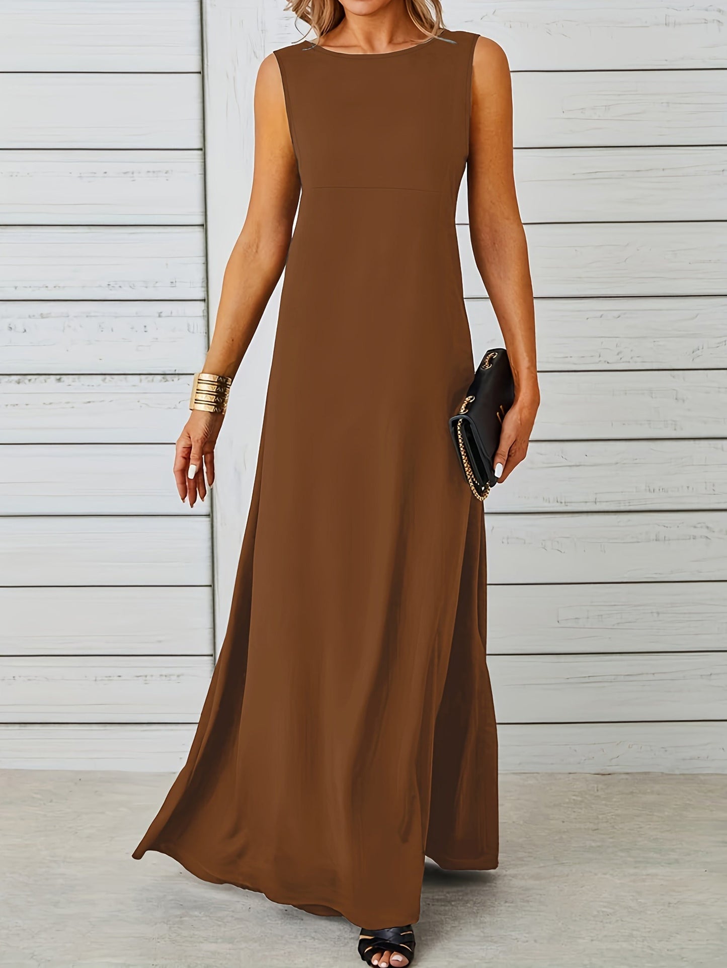 LinaElegance Women's Sleeveless Maxi Dress for Any Occasion