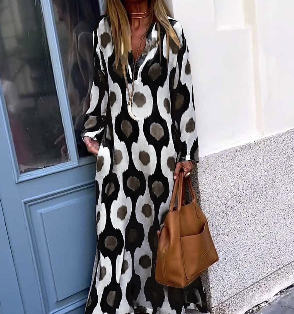 SapphireStyle Statement V-Neck Maxi Dress for Women
