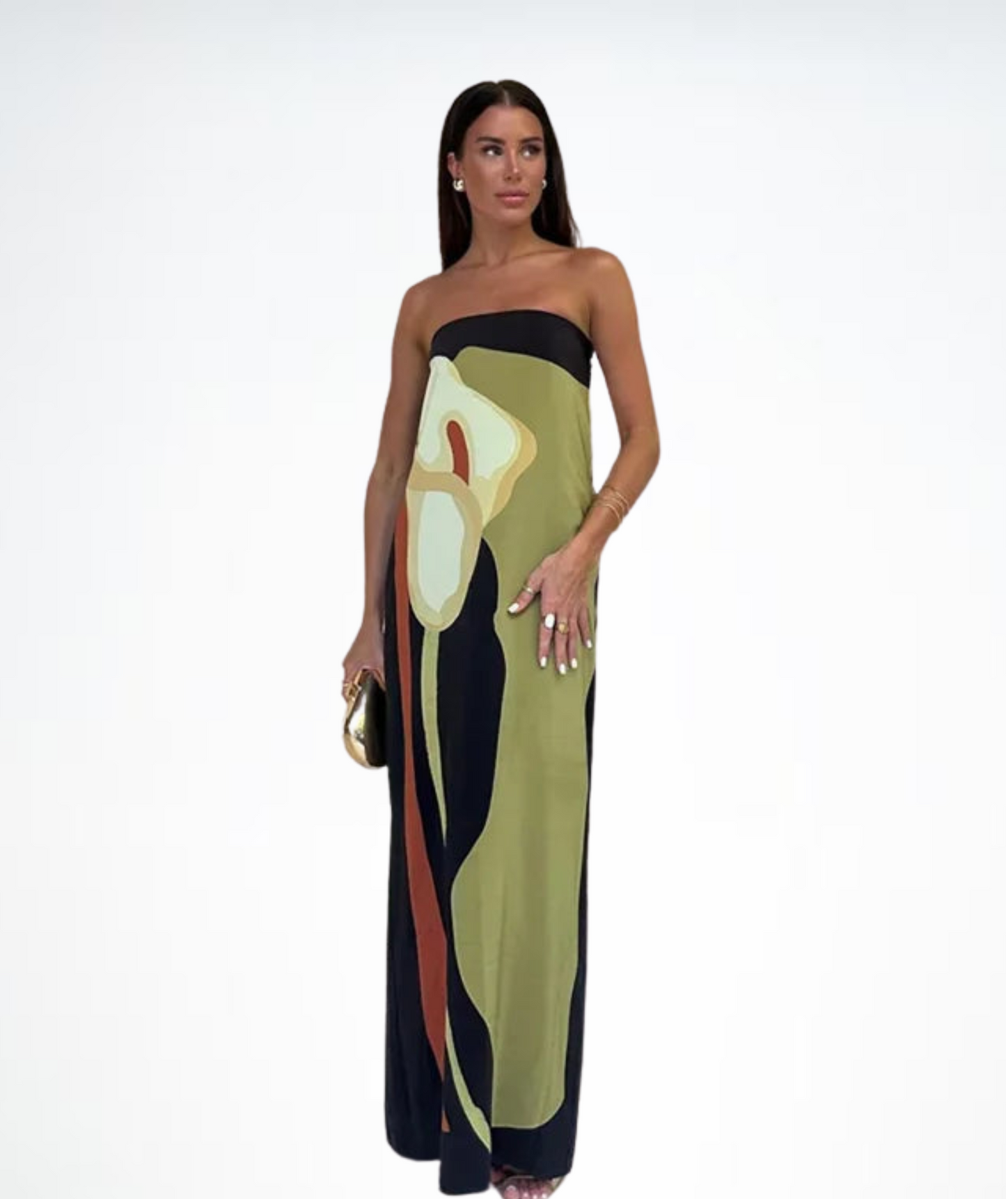 LuxeBreeze Women's Flowy Maxi Dress for Summer Elegance