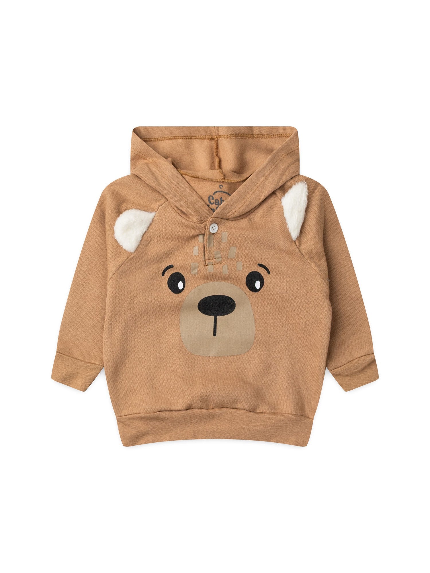 Conjunto Infantil Menino Moletom Peluciado com Capuz Urso Interativo