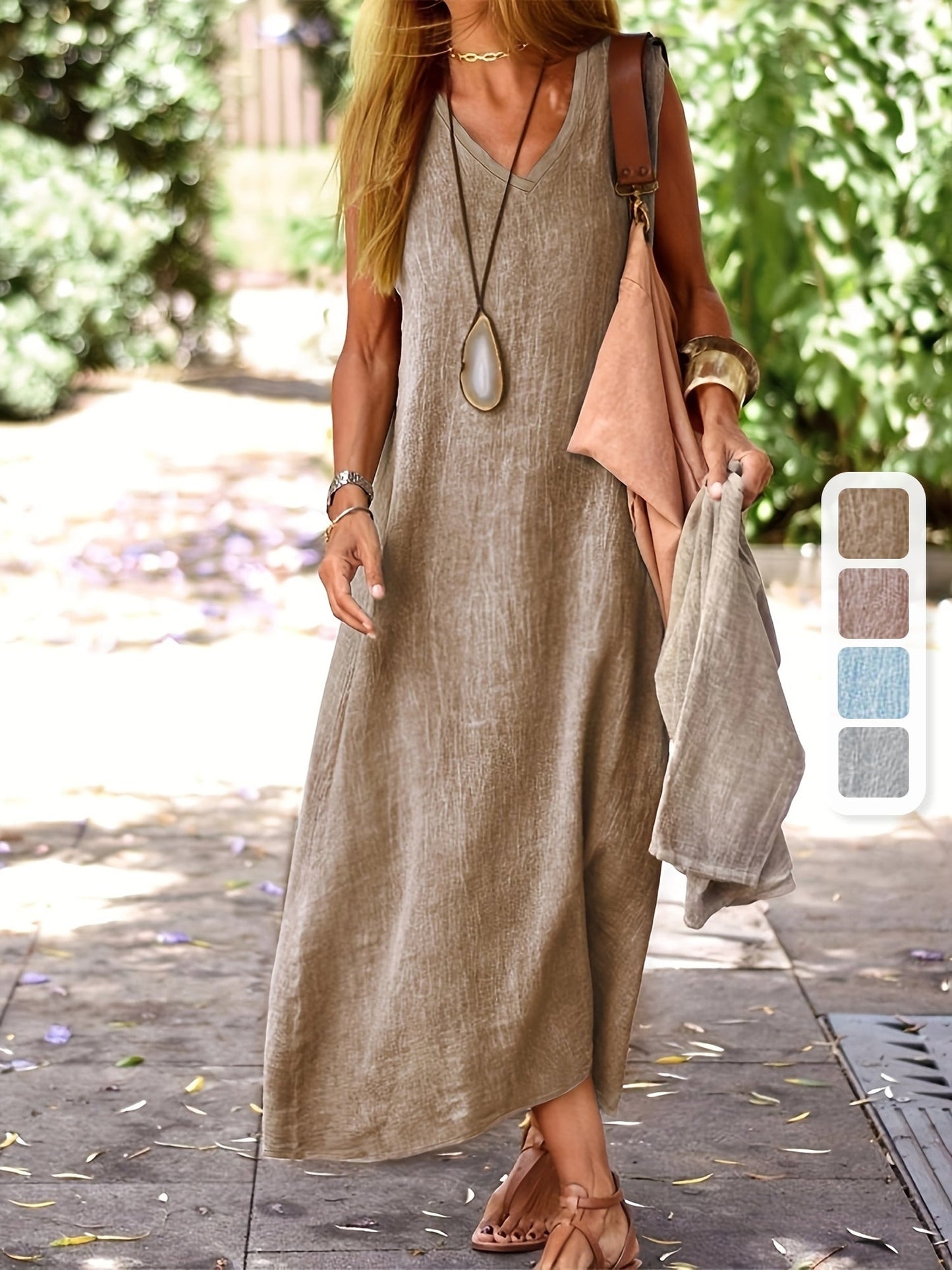 BellaBreezy Women’s Sleeveless Maxi Dress – Stylish and Comfortable