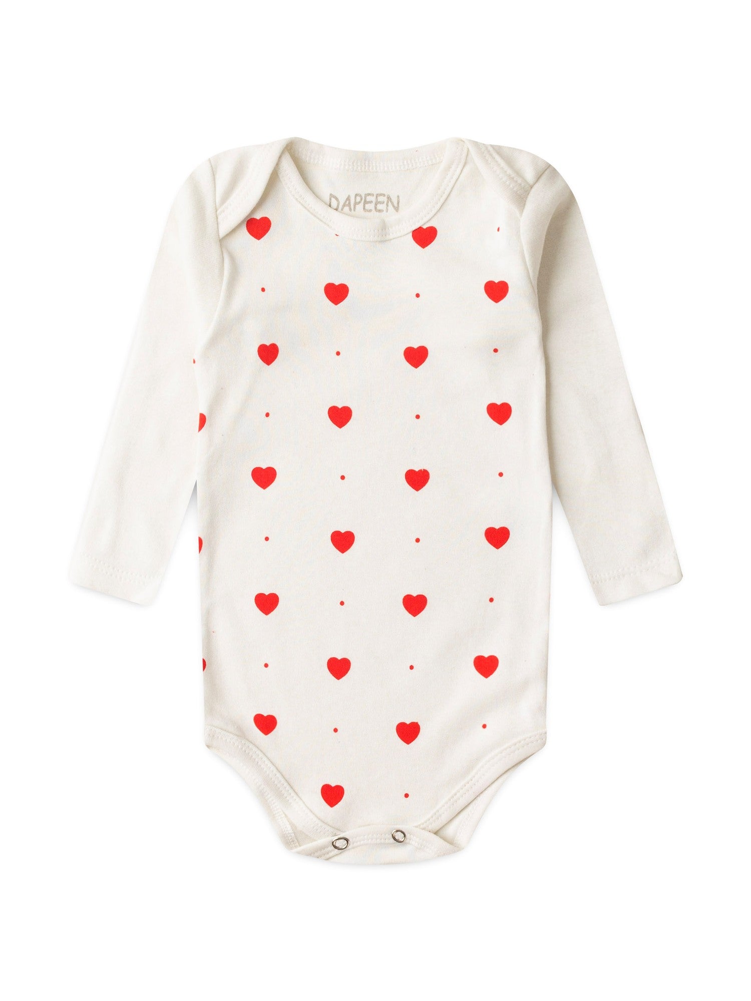 Kit Body Bebê Menina Suedine Coração Off White
