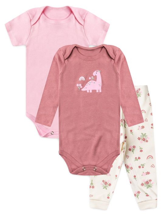 Conjunto De 3 Piezas Pañaleros Y Pantalón Dinosaurio