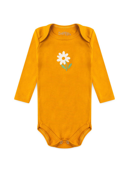 Kit Body Bebê Menina Suedine Flower