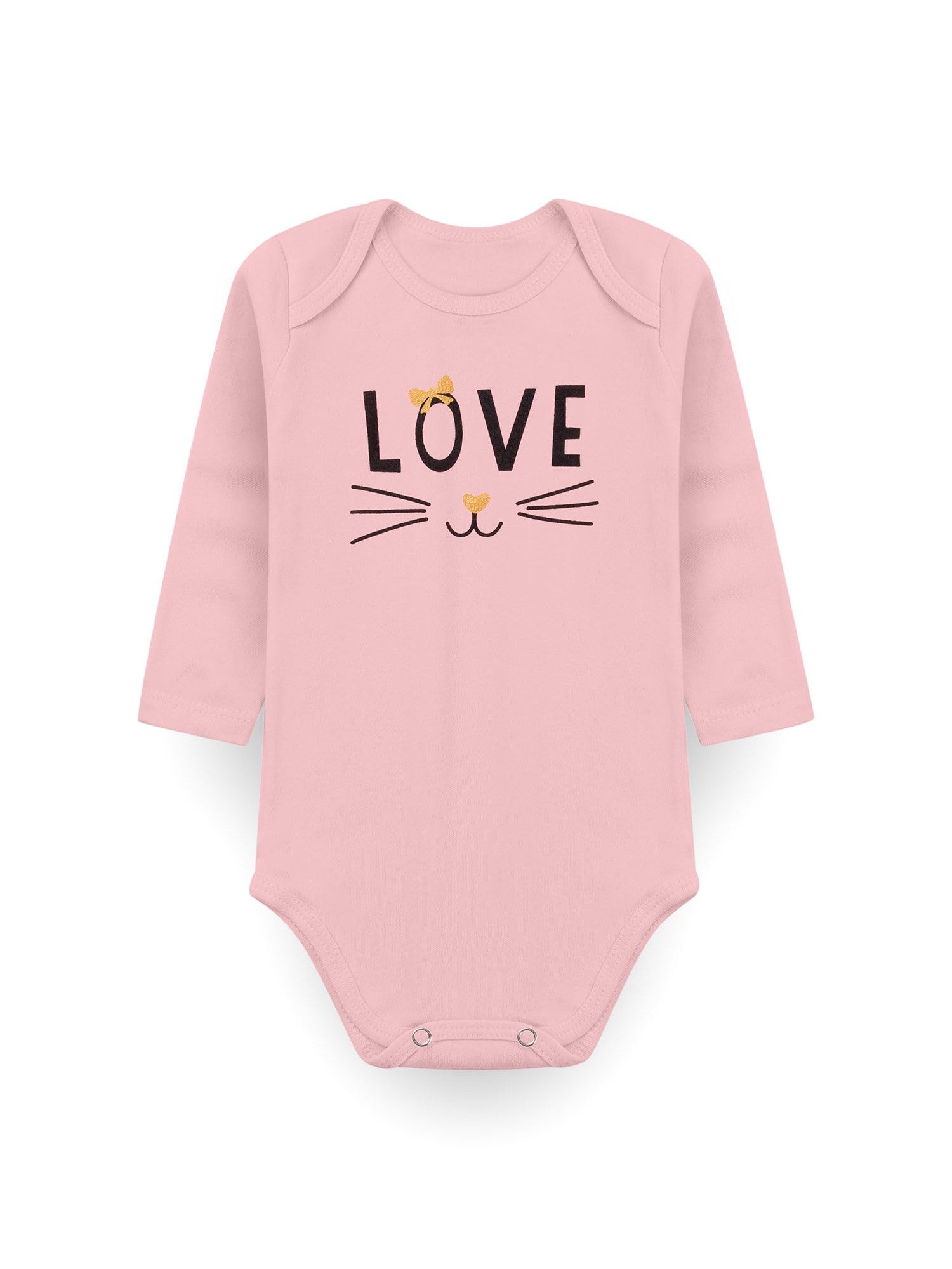 Kit Body Bebê Menina Suedine Love