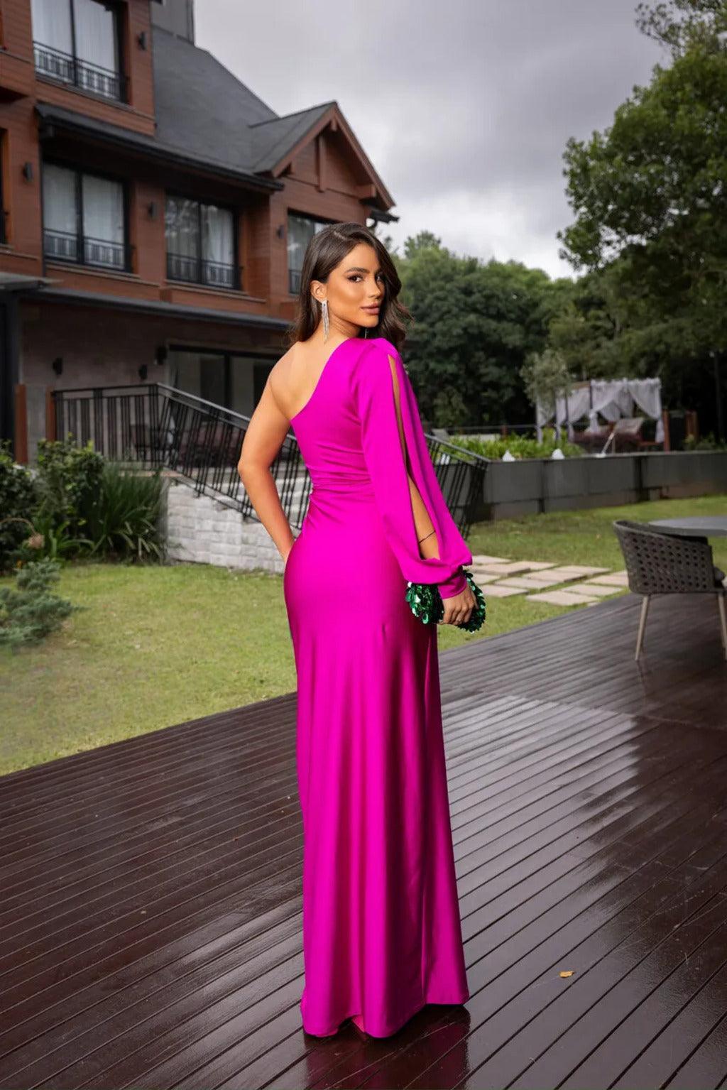 LuxeGala Satin Evening Dress for Timeless Elegance